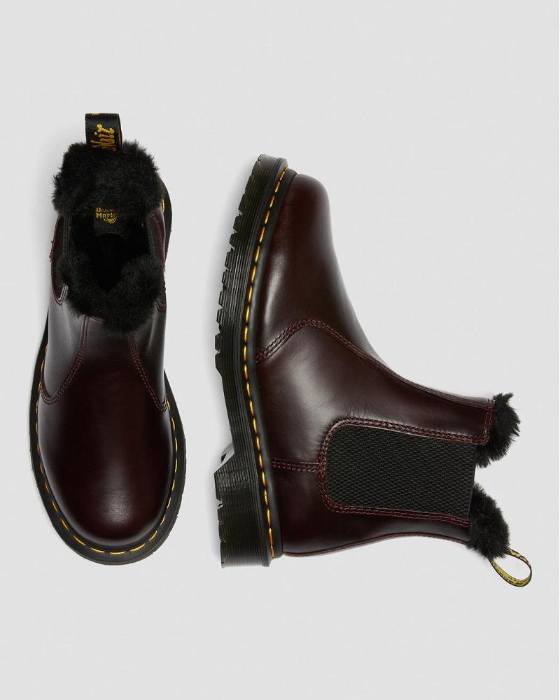 Dr Martens 2976 Leonore Faux Fur Gevoerde Laarsjes Dames Bordeaux | NL 658TCE